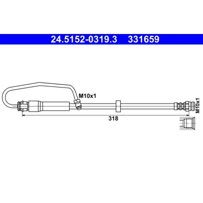 Afbeelding van ATE 24.5152 0319.3 Remslang 318 M10x1
