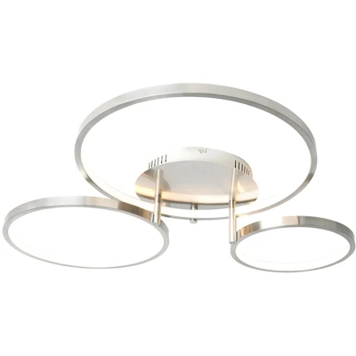 Afbeelding van QAZQA Moderne plafondlamp staal incl. LED en dimmer Rondas
