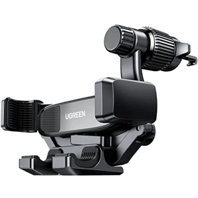 Afbeelding van UGREEN Autohouder voor mobiele telefoon 360 Roterende telefoonhouder autoventilatie met zwaartekrachtsysteem en metalen haakclip, compatibel iPhone 14 Pro Max, Galaxy 23, Huawei.