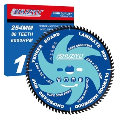 Afbeelding van LSHUZIYU. 254mm 60T, Arbor 30mm met 25.4 22.23 20 15.88 Wasmachine. hout werken cirkelzaagblad.