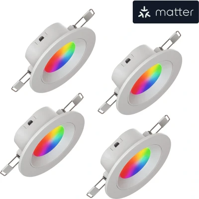 Afbeelding van Nanoleaf Matter 3&quot; Inbouwspot Slimme Verlichting 3 Inch 4 Stuks