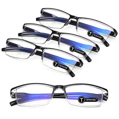 Afbeelding van TERAISE 4PCS Mode anti Blauw licht leesbril Kwaliteit lezers Bril voor lezen mannen en vrouwen Computer/mobiele telefoon Blokkerende lezer Frame leeskoker Inbegrepen(2.75X)