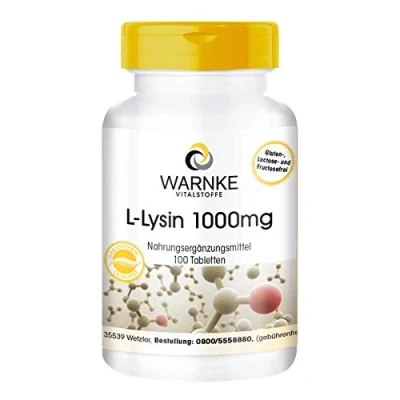 Afbeelding van Lysine tabletten 1000mg veganistisch 100 aminozuur Warnke Vitalstoffe Duitse apothekerskwalitei