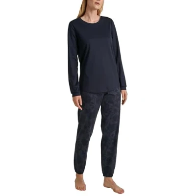 Afbeelding van CALIDA Winter Dreams Pyjama Manchetten Dark Lapis Blue, Maat 48 50, 48/50