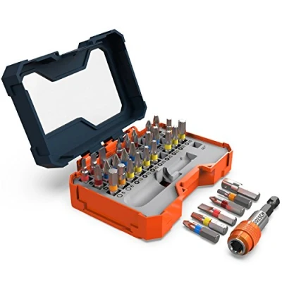 Afbeelding van Presch Bit Set Box 32 stuks Schroevendraaierset met compleet assortiment Bits en magnetische snelwisselbithouder voor accuschroevendraaiers