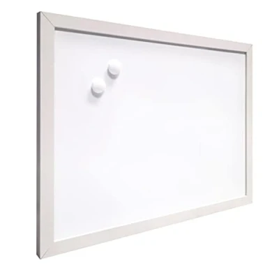 Afbeelding van Raylu Paper® Magnetisch whiteboard met wit houten frame, droog afwisbaar twee magneten voor het ophangen van notities en foto&#039;s (40 x 30 cm)