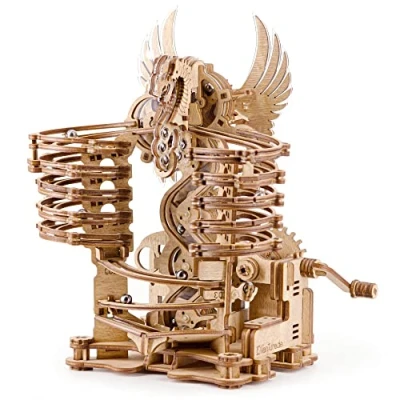 Afbeelding van iDventure Marble Run Dragon Bouwpakket Knikkerbaan Hout 260 Onderdelen en 15 Metalen Knikkers Geschikt vanaf 14 Jaar