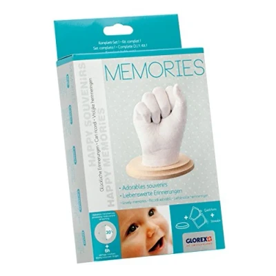 Afbeelding van Glorex GmbH 6 2704 010 afvormcadeauset Memories, complete set voor het maken van hand en voetafdrukken, als herinnering cadeau