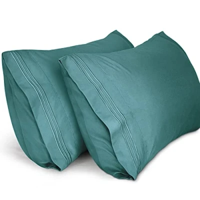 Afbeelding van Lirex Kussenslopen (2 Stuks), 50 x 70 cm Geborduurd Zachte van Geborsteld Microvezel, Machinewasbaar Kreukvrij Ademend, Groen