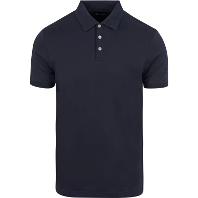 Afbeelding van Suitable Liquid Poloshirt Navy maat 4XL heren met Slim fit Pasvorm Katoen Herenkleding