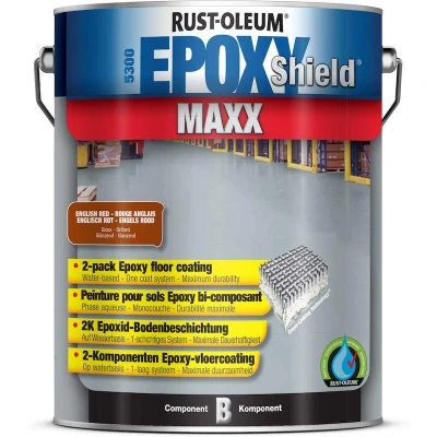 Afbeelding van rust oleum epoxyshield maxx 2k epoxyvloercoating engels rood 5 ltr