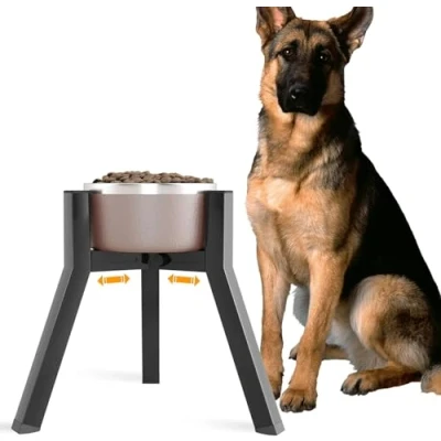Afbeelding van ADENGL Hondenbakstandaard voor middelgrote honden, instelbare breedte, verhoogde hondenbakken 7 10,6 inch brede bakken, 28 cm hoge individuele hondenbakhouder (bak niet inbegrepen)