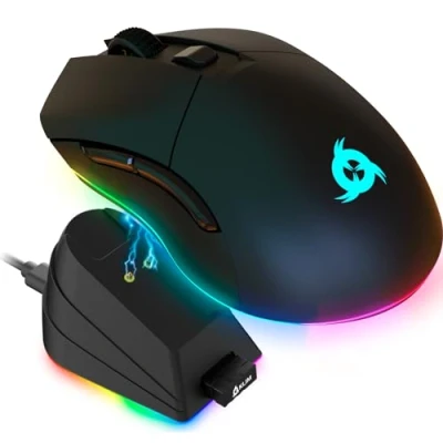 Afbeelding van KLIM Blaze Pro Gaming muis, draadloos, RGB, oplaadbaar, met laadstation + zeer nauwkeurige sensor lange batterijduur tot 6000 dpi bekabelde en draadloze muis nieuw
