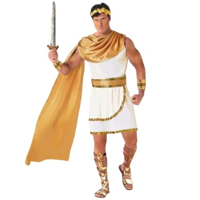 Afbeelding van Morph Griekse God kostuum mannen Toga Gladiator Grieks Romeins volwassen groot