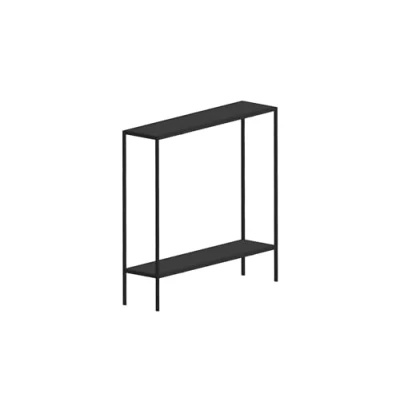 Afbeelding van Ondas minimalistische stijl console B83cm Hout en metaal Zwart Menzzo