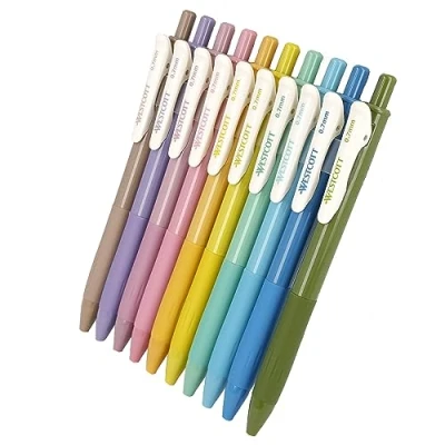 Afbeelding van Westcott E 733900 00 Gelstiften, 10 stuks, lenteeditie, gelpennen met heldere kleurrijke kleuren, lijndikte 0,7 mm voor zachte, nauwkeurige lijnen bij het schrijven, tekenen en schilderen
