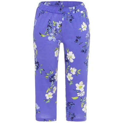 Afbeelding van Blauwe gebloemde driekwartbroek Ringella Blauw Maat 46