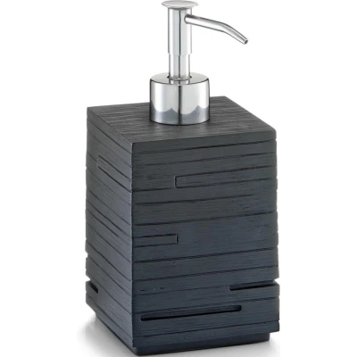 Afbeelding van Zeller Zeepdispenser zwart leisteen look polyresin 16 cm