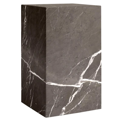 Afbeelding van Audo Copenhagen Plinth Tall bijzettafel 30x30 Kendzo marmer grijs