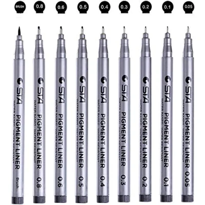 Afbeelding van CHUKCHI Zwarte micro pen fineliner inkt pennen waterdichte archiefinkt fijne punt voor schetsen, anime, manga, strip, kunstenaar illustratie, technische tekening, Bullet Journaling Set