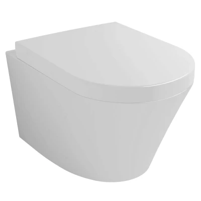 Afbeelding van Wiesbaden Vesta wandcloset met toiletzitting softclose en quick release glans wit