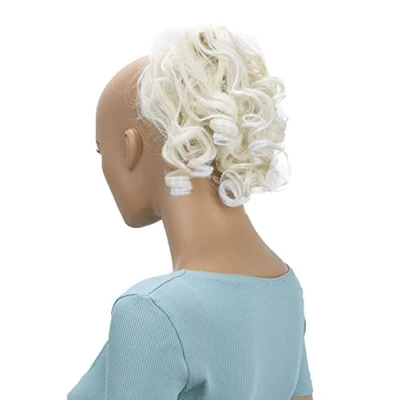 Afbeelding van CAISHA Haarstukje Scrunchy Updo Kapsels Bruidskapsels Volumineus Krullend Rommelig Knotje Lichtblond Mix G23L