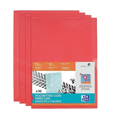 Afbeelding van 10x OXFORD M star insteekmap L model A4 PVC 150µ rood pak 10