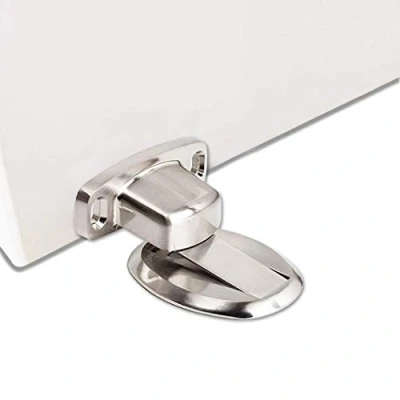Afbeelding van PHOEWON Metalen deurstop Deurstopmagneet, zonder boren, roestvrijstalen deurstopper, vloerdeurhouder (2 stuks, zilver)