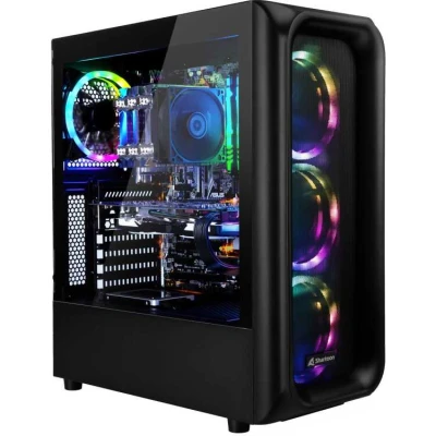 Afbeelding van Sharkoon TK5M RGB ATX Desktop PC behuizing Zwart