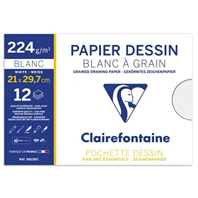 Afbeelding van Clairefontaine tekenpapier &#039;Blanc à Grain&#039;, 240 x 320 mm