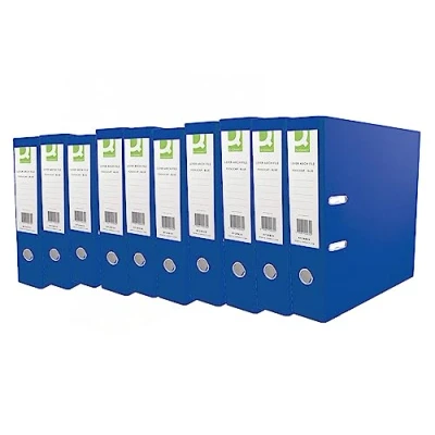 Afbeelding van Q Connect KF20020 A4 Polypropyleen Hendel Arch File Blauw (Pack van 10)