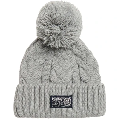 Afbeelding van Superdry Vrouwen Grove Beanie met Kabelpatroon Lichtgrijs Grootte: 1SIZE