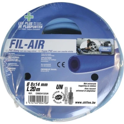 Afbeelding van CriKo persluchtslang voor compressor 20 meter Zeer flexibel Ø 14 x 8 mm Universele koppelingen Max 15 bar