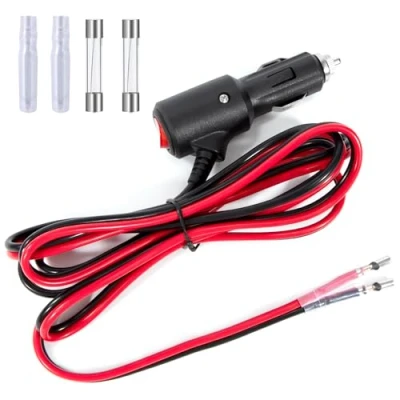Afbeelding van GUNGY sigarettenaansteker, stekker met schakelaar, 12 V/24 V, autostekker 2 m verlengkabel, 14 AWG, stekkerkabel zekering, 15 A, voor auto, vrachtwagen, camper