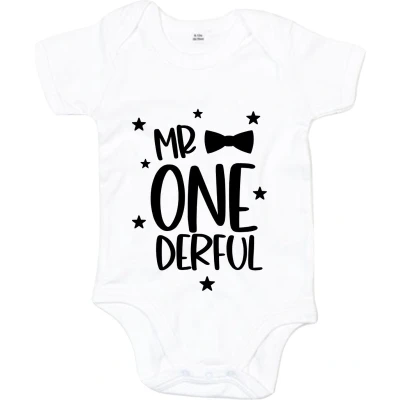 Afbeelding van Romper wit Korte mouwen Mr ONE derful Verjaardag Birthday