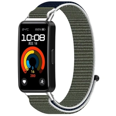 Afbeelding van Sport loop nylon bandje Blauw / groen Huawei Band 10 9 8