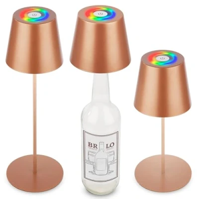 Afbeelding van BRILONER Calida Oplaadbare Tafellamp dimbaar voor binnen en buiten 3 in 1 RGBW IP44 snoerloze hoogte verstelbaar 36 x Ø 10,5 cm bronskleurig