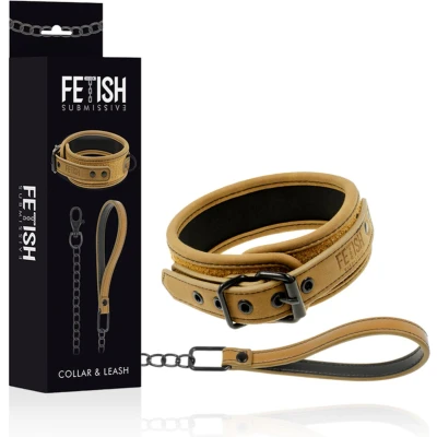 Afbeelding van Fetish Submissive Origin Collar With Leash BDSM Bondage