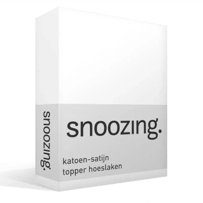 Afbeelding van Snoozing Katoen satijn Topper Hoeslaken Eenpersoons 90x200 cm Wit