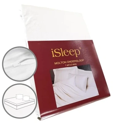 Afbeelding van iSleep Molton kussenslopen met Ritssluiting (2 stuks) 60x70