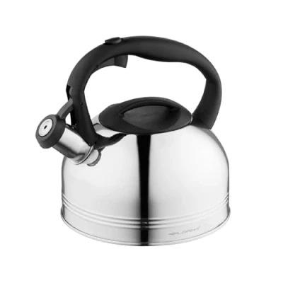 Afbeelding van FLORINA Waterkoker (1,9 l) I Roestvrijstalen Theeketel ANTER Fluitketel met Bakelieten Handvat Fluitje voor Thee &amp; Koffie Geschikt Alle Soorten Kookplaten Kleur: Zilver
