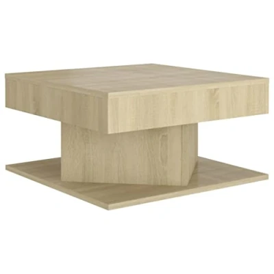 Afbeelding van vidaXL Salontafel 57x57x30 cm bewerkt hout sonoma eikenkleurig