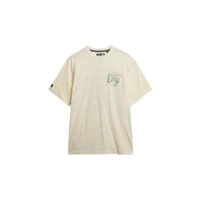 Afbeelding van Superdry TAP ROOM Tshirt print, Heren, Maat: Large, Dusty white