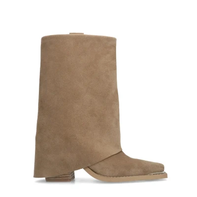 Afbeelding van Sacha Beige Dames Cowboy Laarzen (Maat 41, Suède)