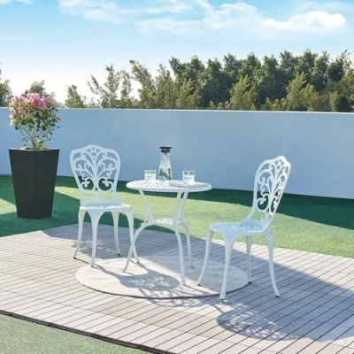 Afbeelding van Bistroset Lupsam tuinset 3 delig wit casa.pro