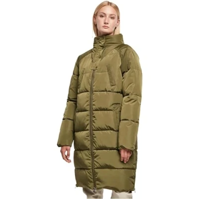 Afbeelding van Urban Classics HIGH NECK Winterjas, Dames, Maat: Large, Olive