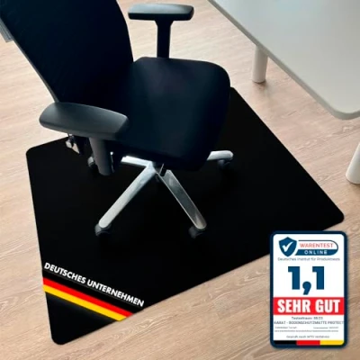 Afbeelding van Floordirekt Vloerbeschermingsmat voor harde vloeren gekleurde vloermat geschikt bureaustoelen Polypropyleen antislip, krasbestendig 75 x 120 cm dikte: 1,9 mm zwart