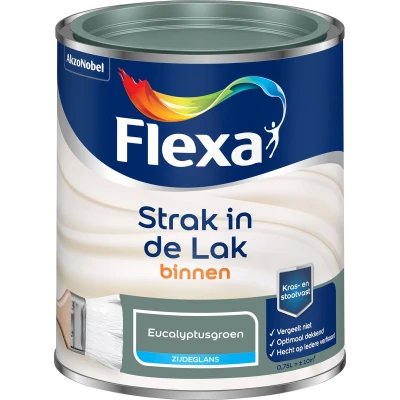 Afbeelding van flexa strak in de lak binnenlak zijdeglans eucalyptusgroen 0.75 ltr