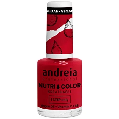 Afbeelding van Andreia Professional NutriColor Ademende Vegan Nagellak Kleur NC38 Dieprood 10.5ml