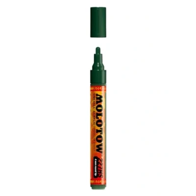 Afbeelding van Molotow ONE4ALL 4mm Acryl Marker Donkergroen Geschikt voor vele oppervlaktes zoals canvas, hout, steen, keramiek, plastic, glas, papier, leer...